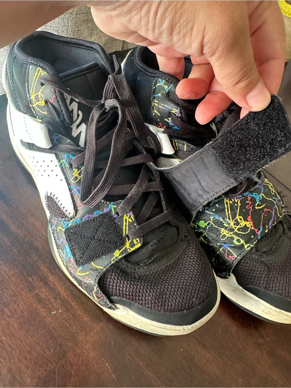 Jordan Black Sneakers with Neon Multicolor Splatter
